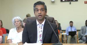 Vivek Ashok advocating for the reduction of gun violence